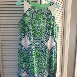 Green Patterned Shift Dress